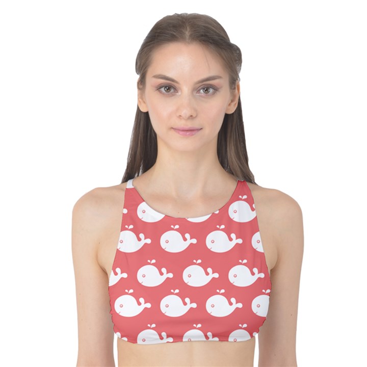 Coral Whales Pattern Tank Bikini Top