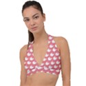 Coral Whales Pattern Halter Plunge Bikini Top View1