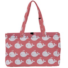 Coral Whales Pattern Canvas Work Bag by GardenOfOphir