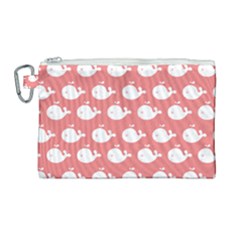 Coral Whales Pattern Canvas Cosmetic Bag (large) by GardenOfOphir