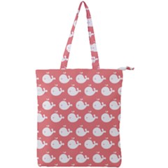 Coral Whales Pattern Double Zip Up Tote Bag by GardenOfOphir