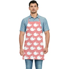 Coral Whales Pattern Kitchen Apron by GardenOfOphir