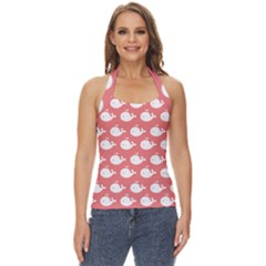 Coral Whales Pattern Basic Halter Top by GardenOfOphir