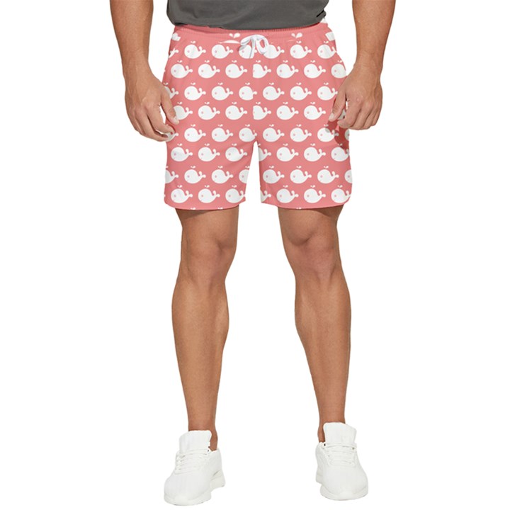 Coral Whales Pattern Men s Runner Shorts