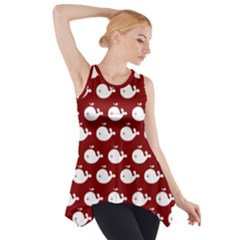 Cute Whale Illustration Pattern Side Drop Tank Tunic by GardenOfOphir