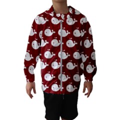 Cute Whale Illustration Pattern Kids  Hooded Windbreaker by GardenOfOphir