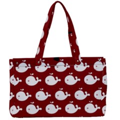 Cute Whale Illustration Pattern Canvas Work Bag by GardenOfOphir