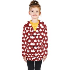 Cute Whale Illustration Pattern Kids  Double Breasted Button Coat by GardenOfOphir