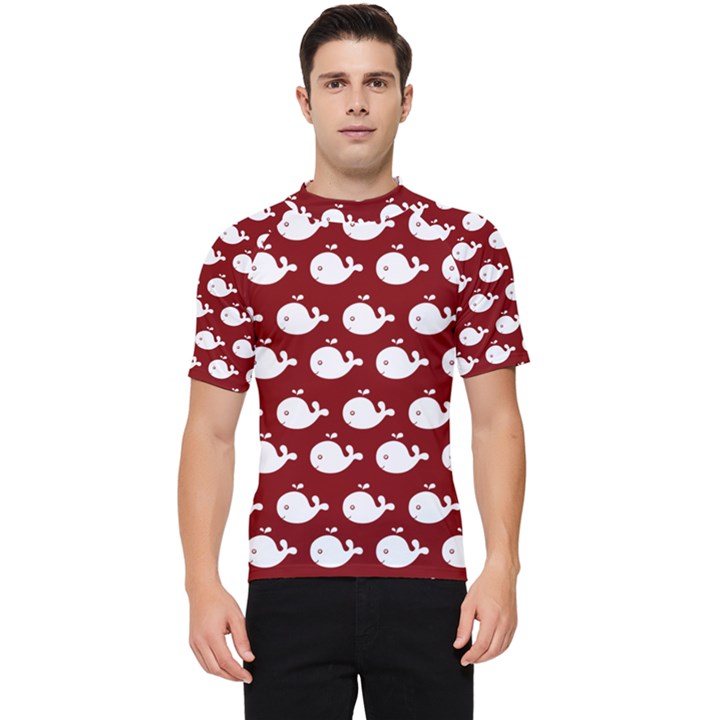 Cute Whale Illustration Pattern Men s Short Sleeve Rash Guard