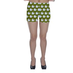 Cute Whale Illustration Pattern Skinny Shorts by GardenOfOphir