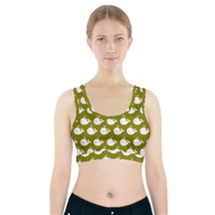 Cute Whale Illustration Pattern Sports Bra With Pocket by GardenOfOphir