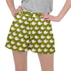 Cute Whale Illustration Pattern Women s Ripstop Shorts by GardenOfOphir