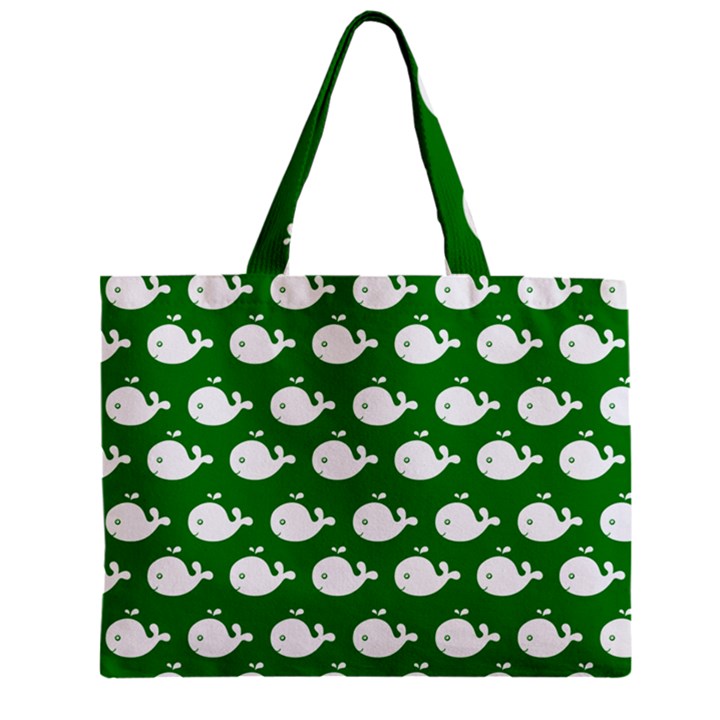 Cute Whale Illustration Pattern Zipper Mini Tote Bag