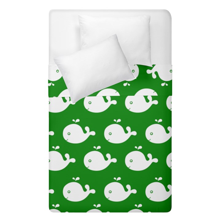 Cute Whale Illustration Pattern Duvet Cover Double Side (Single Size)