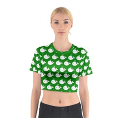 Cute Whale Illustration Pattern Cotton Crop Top by GardenOfOphir