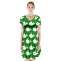 Cute Whale Illustration Pattern Short Sleeve V-neck Flare Dress View1