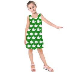 Cute Whale Illustration Pattern Kids  Sleeveless Dress by GardenOfOphir