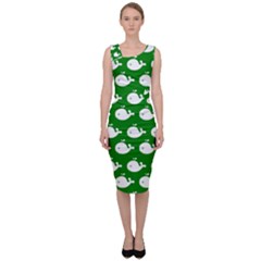 Cute Whale Illustration Pattern Sleeveless Pencil Dress by GardenOfOphir