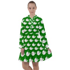 Cute Whale Illustration Pattern All Frills Chiffon Dress by GardenOfOphir