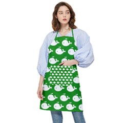 Cute Whale Illustration Pattern Pocket Apron by GardenOfOphir