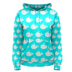 Cute Whale Illustration Pattern Women s Pullover Hoodie by GardenOfOphir