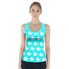 Cute Whale Illustration Pattern Racer Back Sports Top by GardenOfOphir