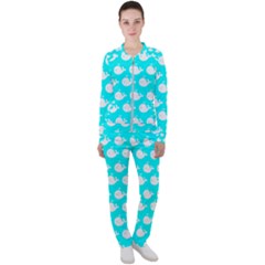 Cute Whale Illustration Pattern Casual Jacket And Pants Set by GardenOfOphir