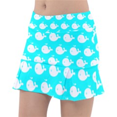 Cute Whale Illustration Pattern Classic Tennis Skirt by GardenOfOphir