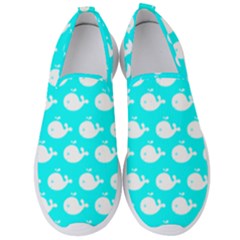 Cute Whale Illustration Pattern Men s Slip On Sneakers by GardenOfOphir