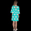 Cute Whale Illustration Pattern Velour Kimono Dress View4