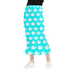 Cute Whale Illustration Pattern Maxi Fishtail Chiffon Skirt by GardenOfOphir