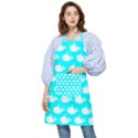 Cute Whale Illustration Pattern Pocket Apron View1