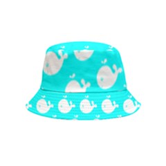 Cute Whale Illustration Pattern Inside Out Bucket Hat (kids) by GardenOfOphir