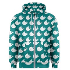 Cute Whale Illustration Pattern Men s Zipper Hoodie by GardenOfOphir