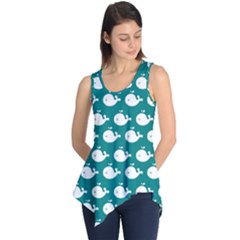 Cute Whale Illustration Pattern Sleeveless Tunic by GardenOfOphir