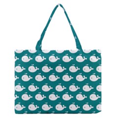 Cute Whale Illustration Pattern Zipper Medium Tote Bag by GardenOfOphir