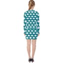 Cute Whale Illustration Pattern V-neck Bodycon Long Sleeve Dress View2