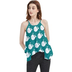 Cute Whale Illustration Pattern Flowy Camisole Tank Top by GardenOfOphir