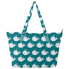 Cute Whale Illustration Pattern Full Print Shoulder Bag by GardenOfOphir