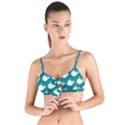 Cute Whale Illustration Pattern Tie Up Cut Bikini Top View1