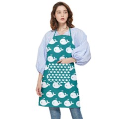 Cute Whale Illustration Pattern Pocket Apron by GardenOfOphir