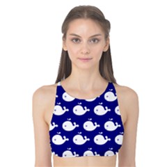 Cute Whale Illustration Pattern Tank Bikini Top by GardenOfOphir