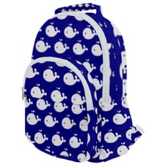 Cute Whale Illustration Pattern Rounded Multi Pocket Backpack by GardenOfOphir