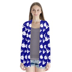 Cute Whale Illustration Pattern Drape Collar Cardigan by GardenOfOphir