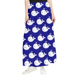 Cute Whale Illustration Pattern Maxi Chiffon Skirt by GardenOfOphir