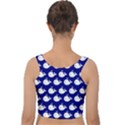 Cute Whale Illustration Pattern Velvet Crop Top View2