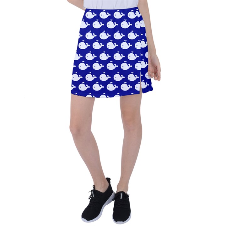 Cute Whale Illustration Pattern Tennis Skirt