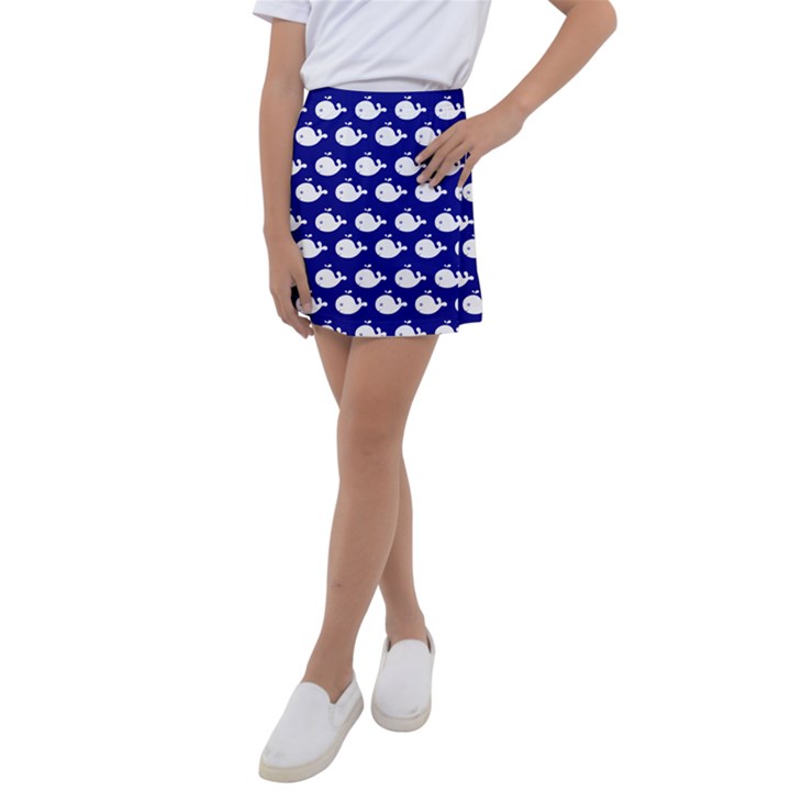 Cute Whale Illustration Pattern Kids  Tennis Skirt