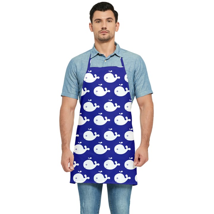 Cute Whale Illustration Pattern Kitchen Apron