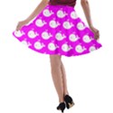 Cute Whale Illustration Pattern A-line Skater Skirt View2